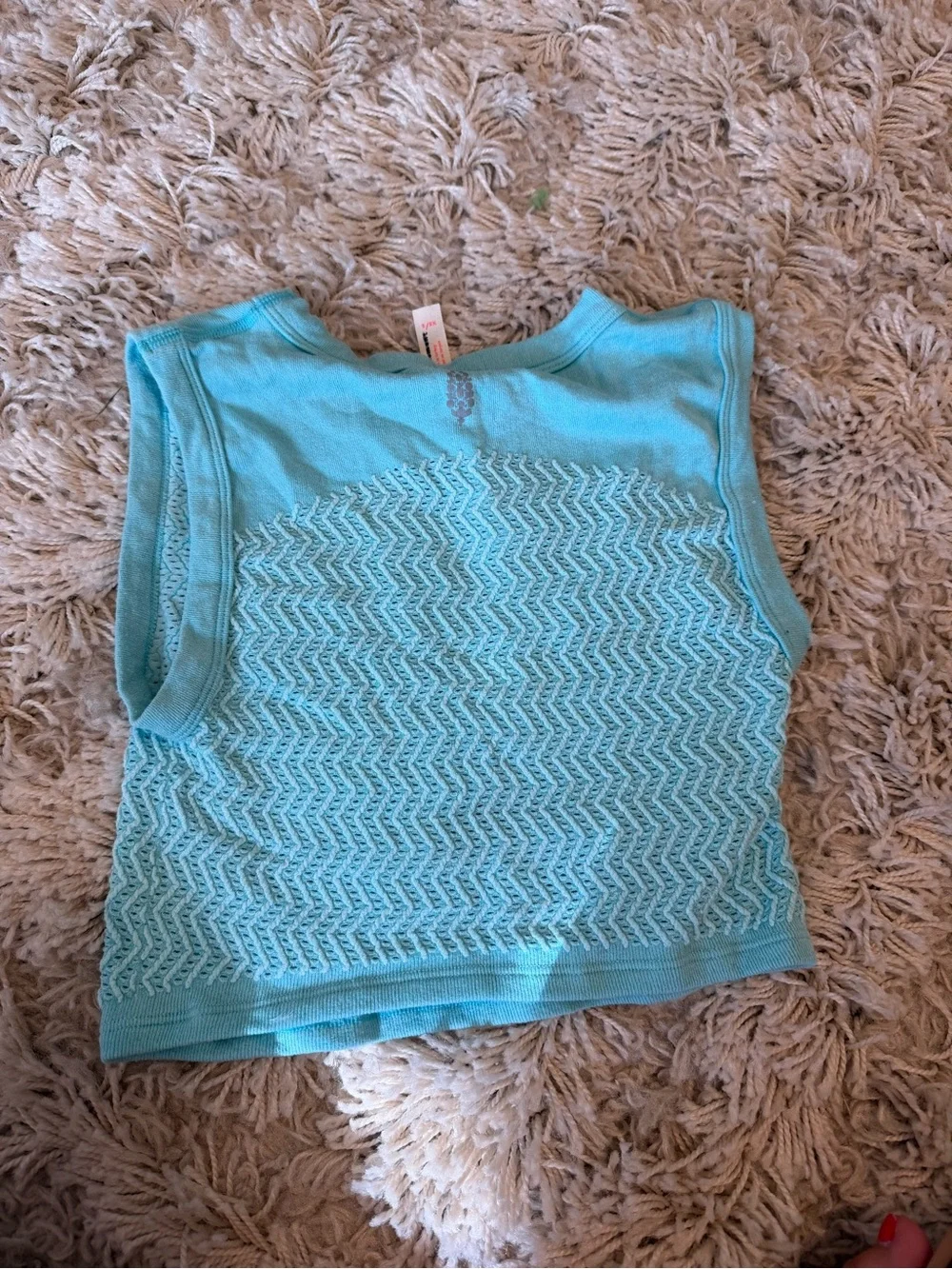 Free People Aqua Textured Knit muscle Tank